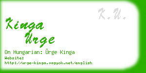 kinga urge business card